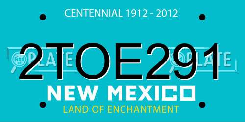 2TOE291 New Mexico License Plate