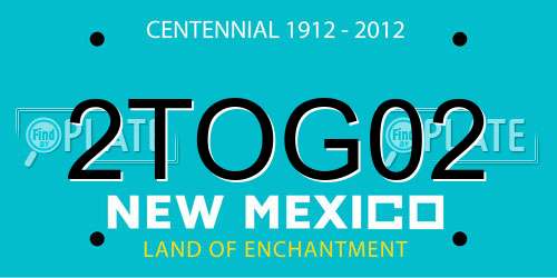 2TOG02 New Mexico License Plate