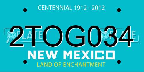 2TOG034 New Mexico License Plate