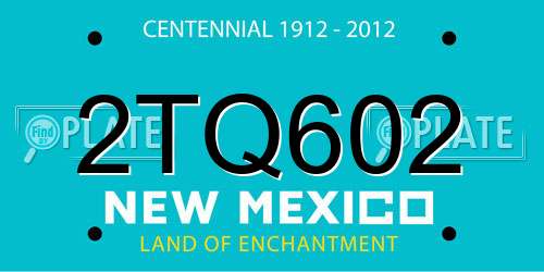 2TQ602 New Mexico License Plate