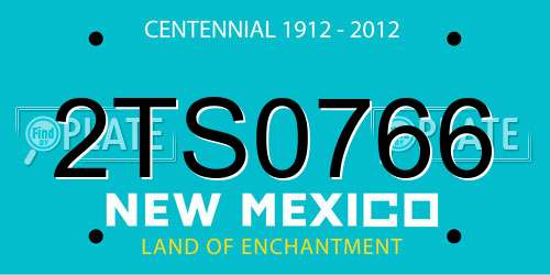 2TS0766 New Mexico License Plate