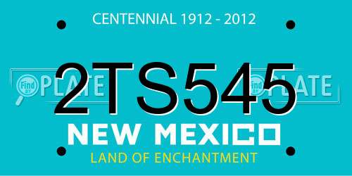 2TS545 New Mexico License Plate