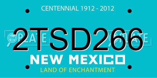 2TSD266 New Mexico License Plate