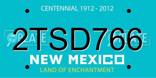 2TSD766 New Mexico License Plate