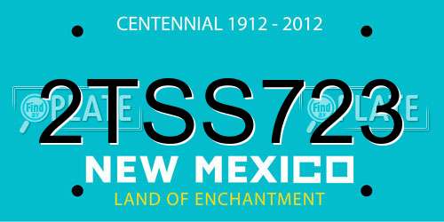 2TSS723 New Mexico License Plate