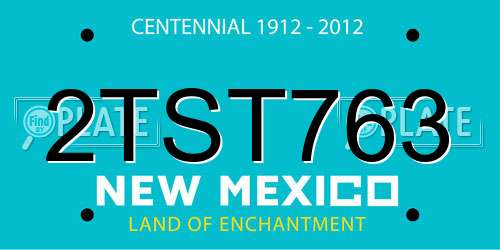 2TST763 New Mexico License Plate