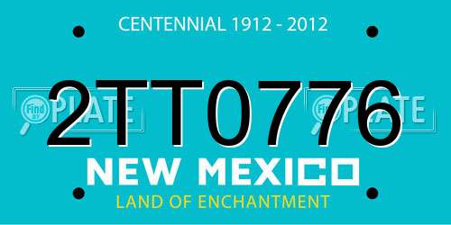 2TT0776 New Mexico License Plate