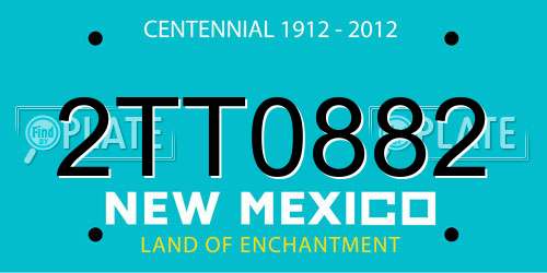 2TT0882 New Mexico License Plate