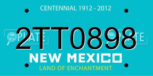 2TT0898 New Mexico License Plate