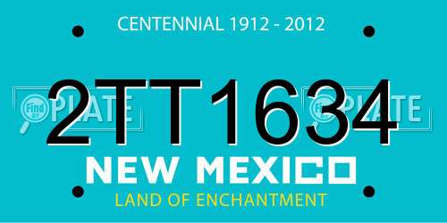2TT1634 New Mexico License Plate
