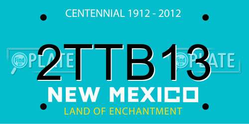 2TTB13 New Mexico License Plate