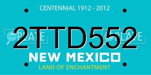 2TTD552 New Mexico License Plate