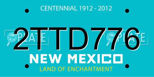 2TTD776 New Mexico License Plate