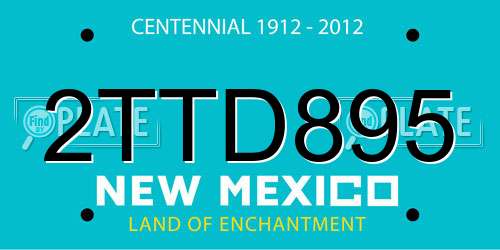 2TTD895 New Mexico License Plate