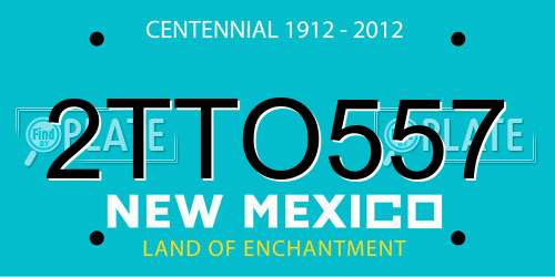 2TTO557 New Mexico License Plate
