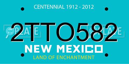 2TTO582 New Mexico License Plate