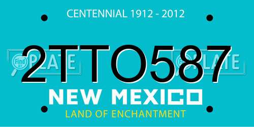 2TTO587 New Mexico License Plate