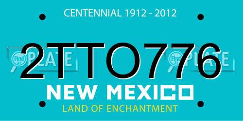 2TTO776 New Mexico License Plate