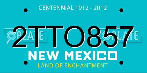 2TTO857 New Mexico License Plate