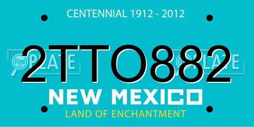 2TTO882 New Mexico License Plate