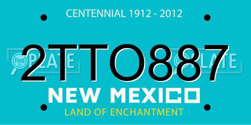 2TTO887 New Mexico License Plate