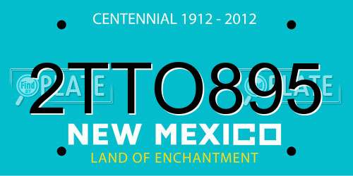 2TTO895 New Mexico License Plate