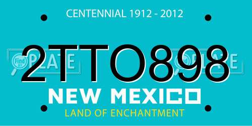 2TTO898 New Mexico License Plate