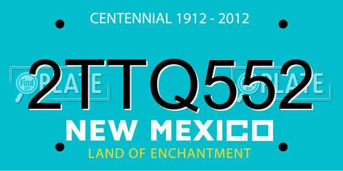 2TTQ552 New Mexico License Plate