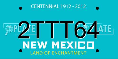 2TTT64 New Mexico License Plate