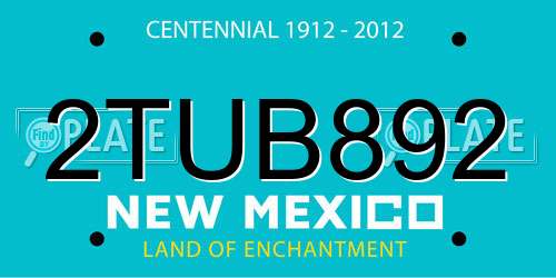 2TUB892 New Mexico License Plate