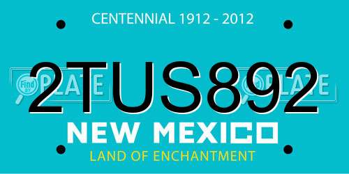 2TUS892 New Mexico License Plate