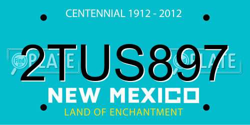 2TUS897 New Mexico License Plate