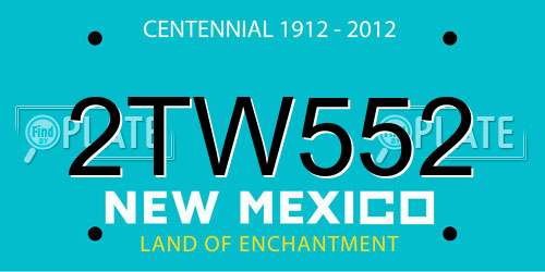 2TW552 New Mexico License Plate