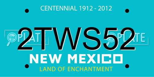 2TWS52 New Mexico License Plate
