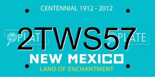 2TWS57 New Mexico License Plate