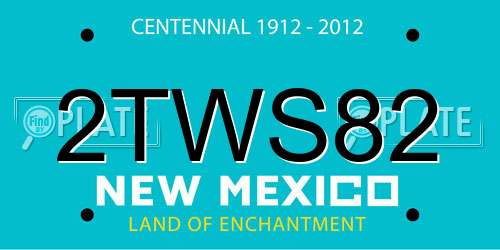 2TWS82 New Mexico License Plate