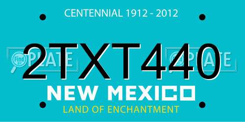2TXT440 New Mexico License Plate