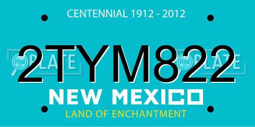 2TYM822 New Mexico License Plate