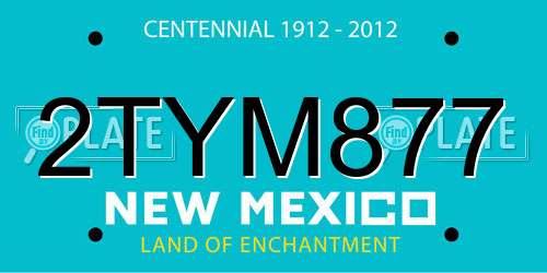 2TYM877 New Mexico License Plate