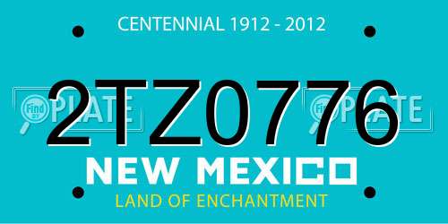 2TZ0776 New Mexico License Plate