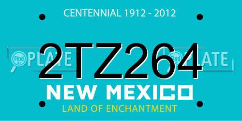 2TZ264 New Mexico License Plate