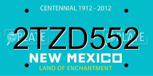 2TZD552 New Mexico License Plate