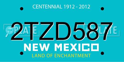 2TZD587 New Mexico License Plate