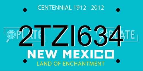2TZI634 New Mexico License Plate