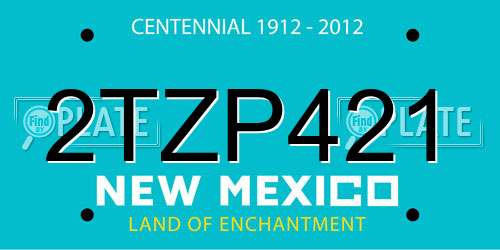 2TZP421 New Mexico License Plate