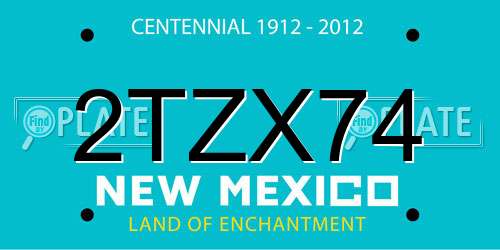 2TZX74 New Mexico License Plate