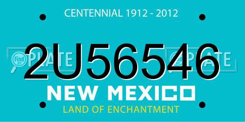 2U56546 New Mexico License Plate
