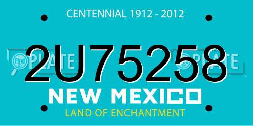 2U75258 New Mexico License Plate