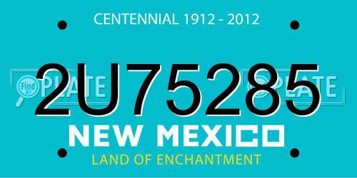 2U75285 New Mexico License Plate