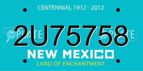 2U75758 New Mexico License Plate